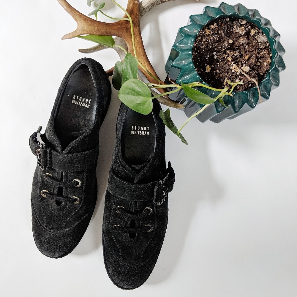 [Stuart Weitzman] NWOT Buckle Suede Sneakers